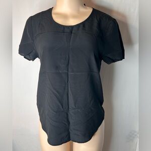 J. Crew Women’s Black Boxy Blouse Short Sleeve Top Flowry Size XS